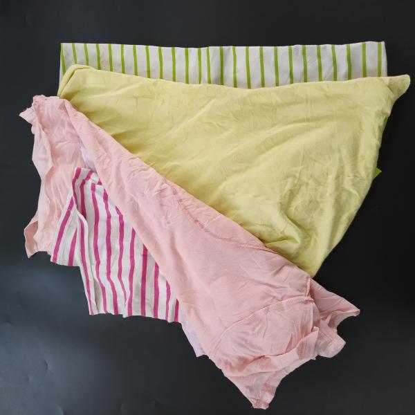 Factory Price Light Color Mixed Printed T Shirt Rags Cotton High Quality Shop Wiping Rags used cotton wiper rags
