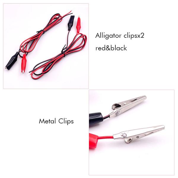 12v Black Red Electrical Test Leads Jumper Wire Alligator Crocodile Clips Cable