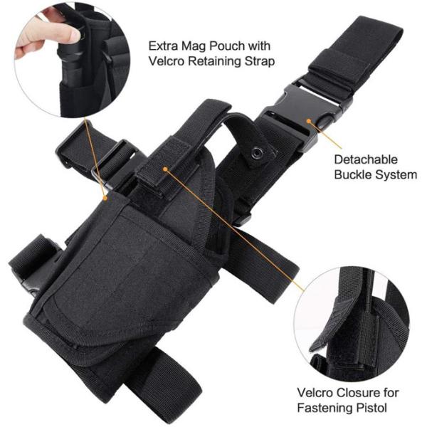 Polyester Military Tactical Backpack Quick Release Buckle Tactical Leg Holster 0.3KG