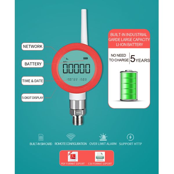 MQTT Wireless Temperature Sensor LoRA 4G Smart Digital Temperature Transmitter 0-600 Degree