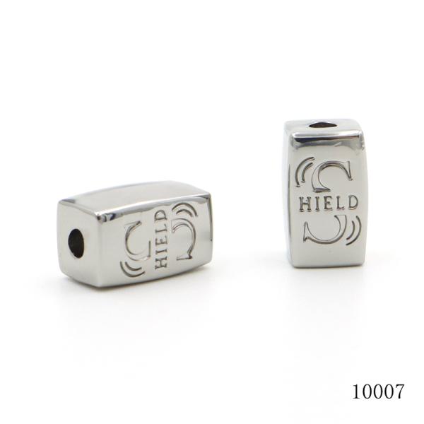 Shiny Metal Alloy Beads Rectangular Custom Engraved Beads 15x8mm For Jewelry Making Accessories