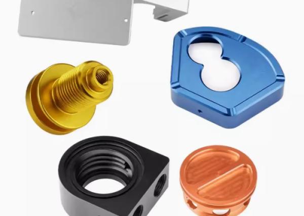 Peças de alumínio usinadas por CNC Titânio Ouro anodizado Prata Vermelho Azul Amarelo
