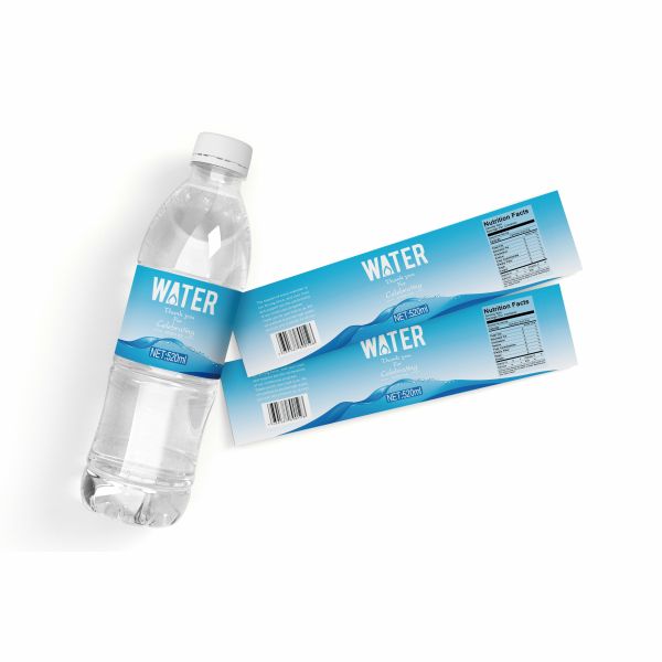 Custom Logo Printing Mineral Self-adhesive Sticker Waterproof Spring Juice Water Drinks Bottle Pvc Packaging Label Sticker Roll