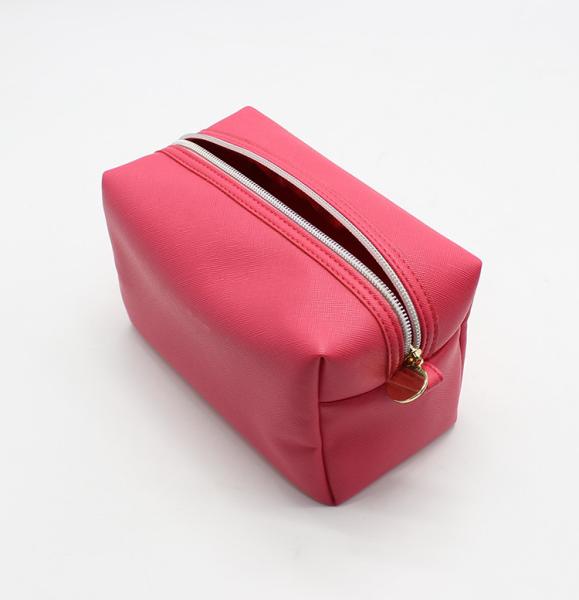 18.5cm Small Leather Cosmetic Pouch BSCI PU Leather Makeup Bag