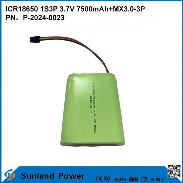 CR18650 1S3P 3.7V 7500mAh+MX3.0-3P-UL2054