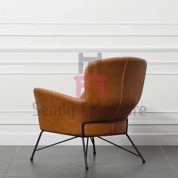 High Back Metal Leg Armrests 0.55cbm Single Sofa Chair