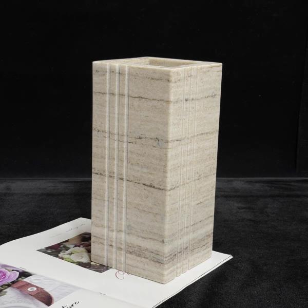Natural Marble Flower Vase Marble Bud Vase Scratch Resistant For Interior Decoration
