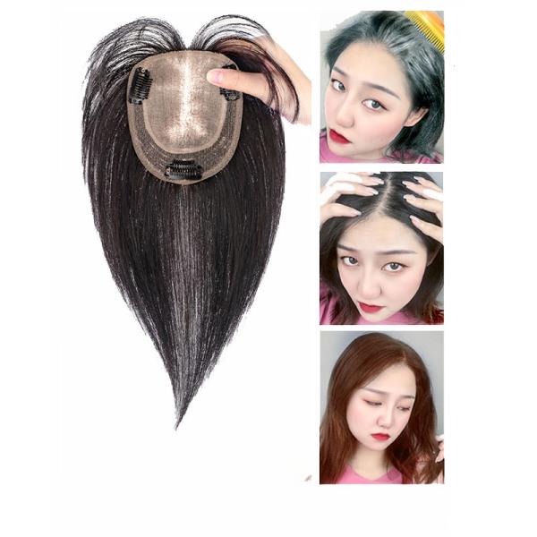 110% Density Silk Base Toupee with Bangs Brazilian Wedding Bridal Hair Accessory