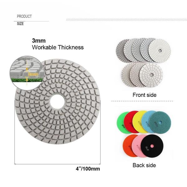 XINRUI-PAD Wet Diamond Polishing Pads for Granite Marble Ceramic 0.500kg Gross Weight