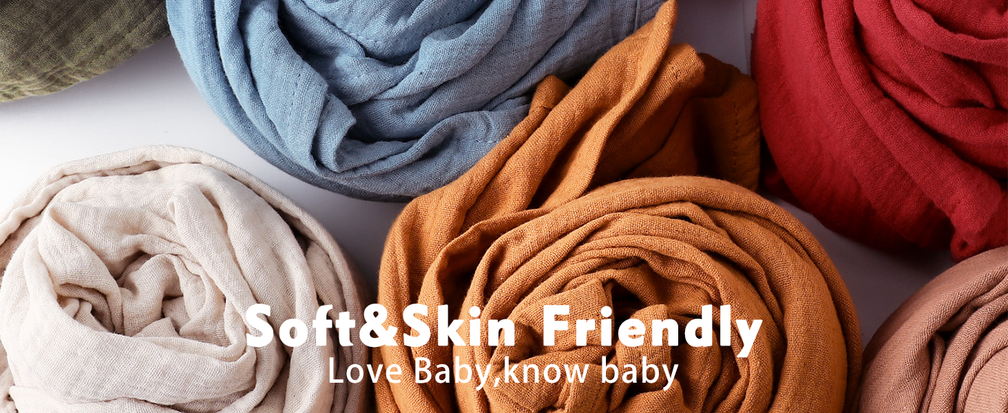 2 Pack Neutral Baby Receiving Blankets, Soft and Breathable Muslin Swaddle Blankets