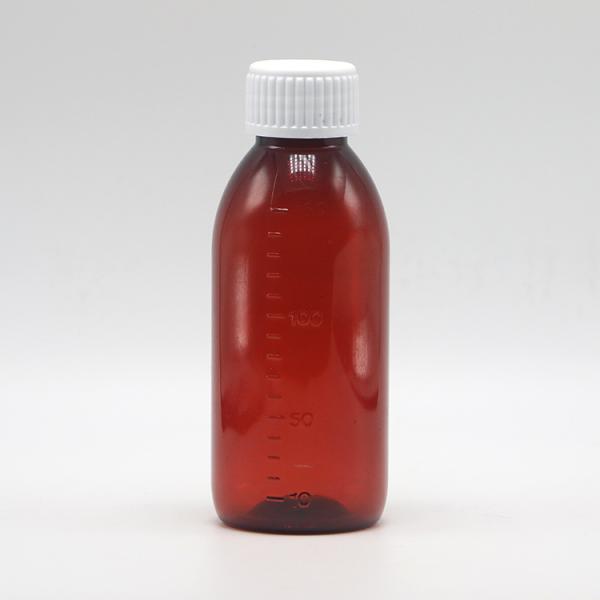 Bouteille de sirop en PET vide brun/ambre/transparent avec bouchon à vis anti-altération