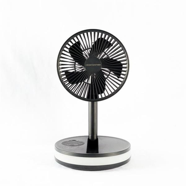 HEBRONFAN Pedestal Table Fan Multifunction Desktop Cooling  Rechargeable with Remote Control