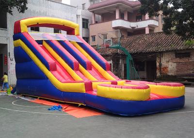 Big Double Lane Commercial Inflatable Water Slide With Pool Made Of  0.5mm PVCTarpaulin