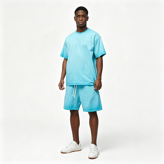 430GSM Men's Sweatpants Shorts Gradient Washed Knee Length Sweat Shorts