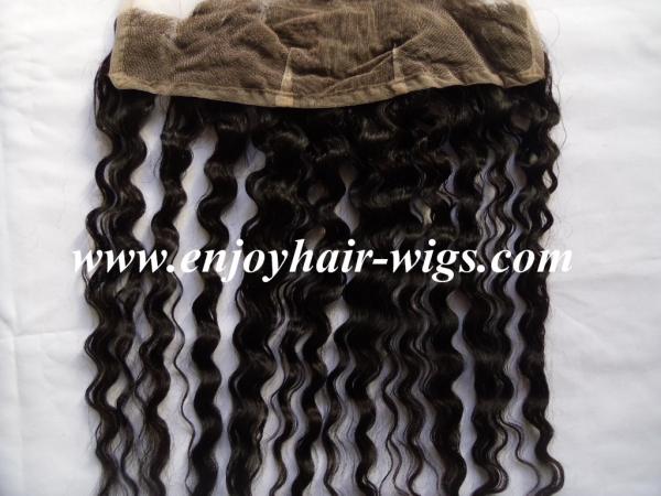 Lace frontal 13''x4'' ,malaysian virgin hair natural color deep wave 10''-24''length