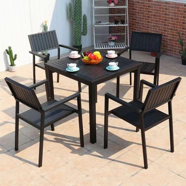 Outdoor Dining Chair Garden Aluminum Table and Plastic Wood Chairs for Patio Furniture