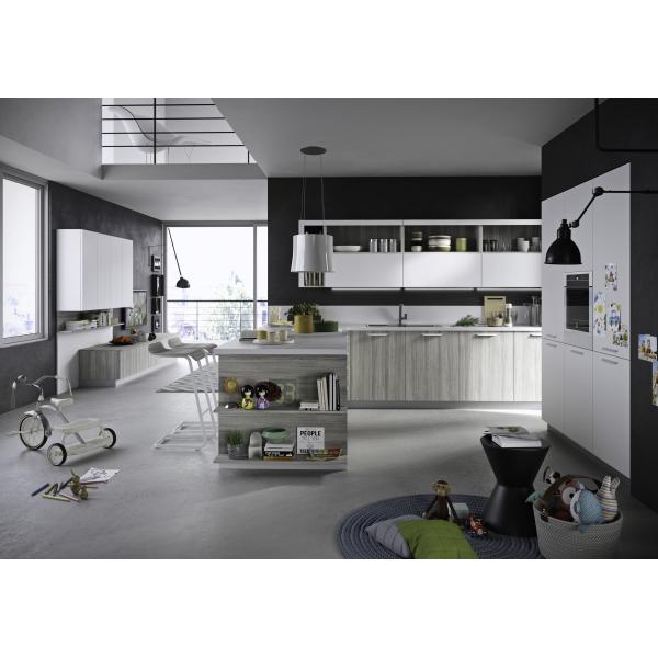 Customized Italian Furniture Complete Smart Wood Kitchen Cabinets with Veneer Finish