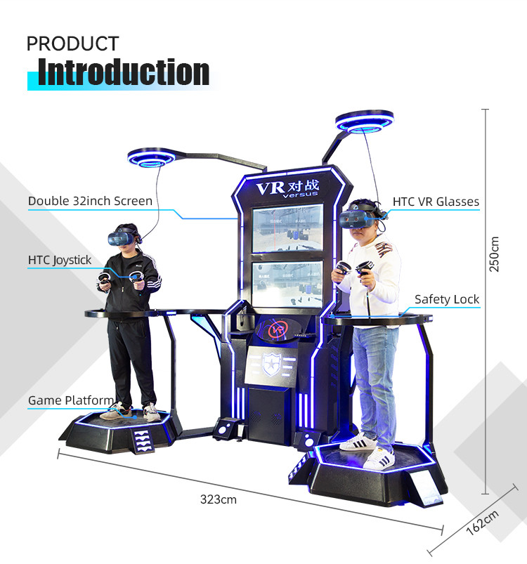 Игроки виртуальной реальности 2 имитатора стрельбы 1KW VR сражают игровой автомат