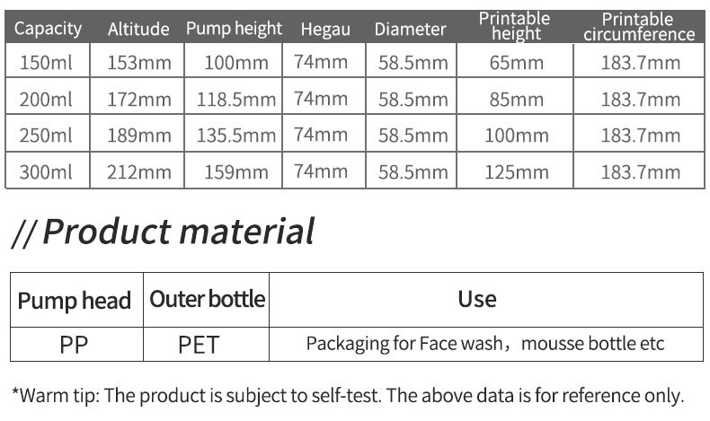 300ml Custom Pink Blue 200ml Plastic Foaming Pump Bottle Hand Wash Liquid Facial Cleanser Soap Plastic Foam Bottle