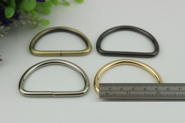 Good quality barrel plating handbags iron wire d ring 52mm,nickel metal d ring buckle