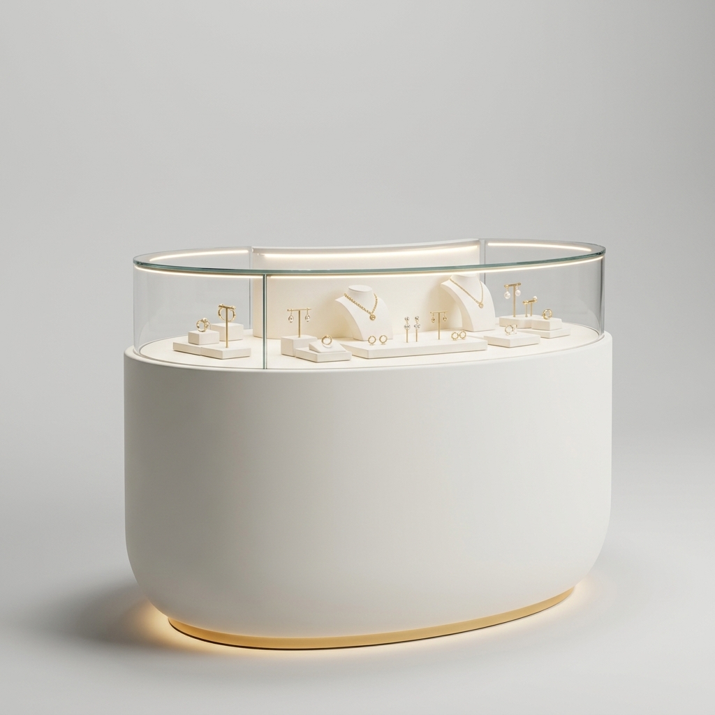 Customizable Eco-Friendly Jewelry Display Cabinet with LED Lighting for Retail Stores