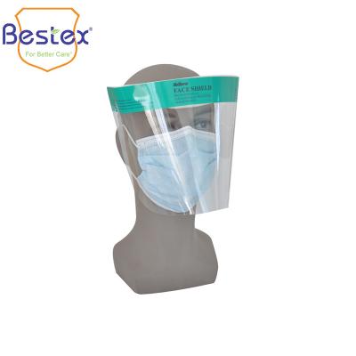 No Glare Lens Double Fogless PET 22cm Full Cover Face Shield