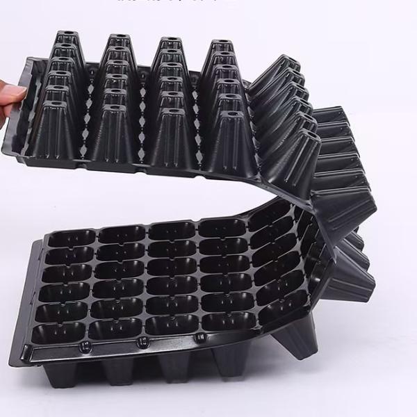 72 Cells 120G Thickness Nursery Plug Trays Black Plastic Pvc for Agriculture
