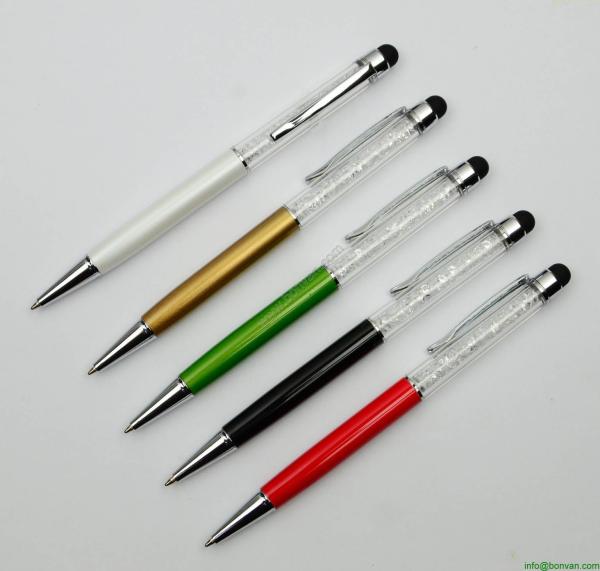 promotional crystal ball pen with phone screen touch tip, touch crystal pen