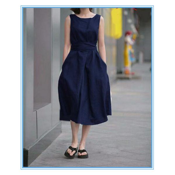 Леди моды без рукава, белая ленточная, хлопковая, длинная платье для плюс-размера.