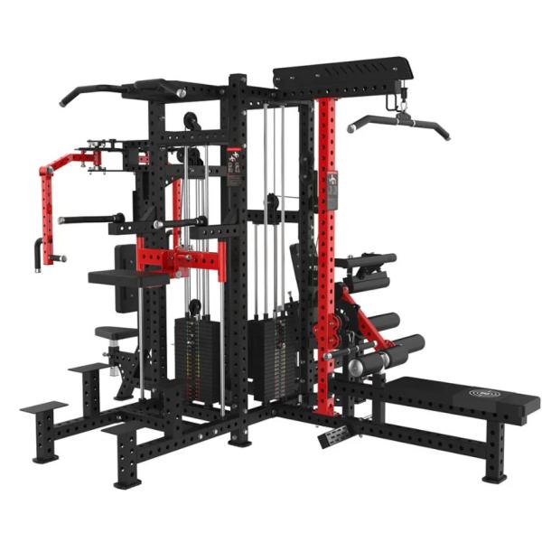 Four Person Station Flying Bird Gantry Smith Squat And Bench Press Machine Commercial Squat Stand Household Multifunctional Fitness