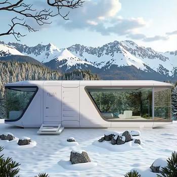 Luxury Mobile Space Container House Capsule House Prefabricated Space Cabin With Balcony