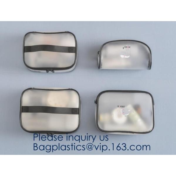 Small Clear PVC Waterproof Bag with Zipper Closure, Mini Portable Transparent Plastic Organizer Pouch for Cosmetic, Make