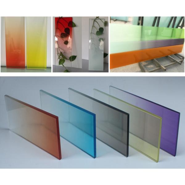 Édifice de bureaux Verre de couleur dégradé Verre de peinture murale de luxe Verre de couleur décoratif 2mm-25mm Avec horloge Verre décoratif