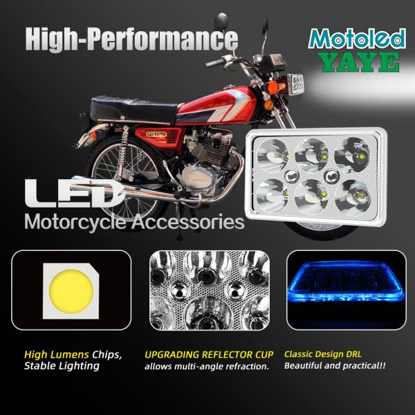 YAYE CG125 XBT-06 Feuille LED de moto avec 6 puces de lampe classique et tension DC12V