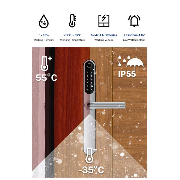 Wifi водонепроницаемый элегантный электронный стройный цифровой умный дверной замок
