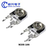 Potenciômetro cerâmico vidro vidrado de bobina única de resistência ajustável série W208 0,5w
