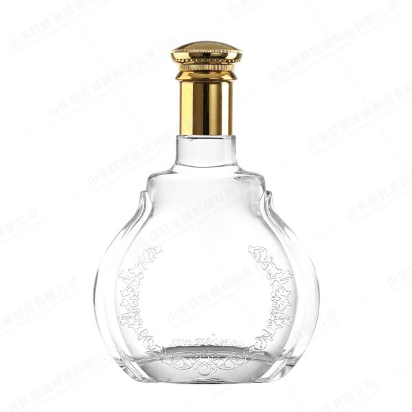 200ml 250ml 500ml 750ml Liquor Clear Glass Bottle With Cork Logo
