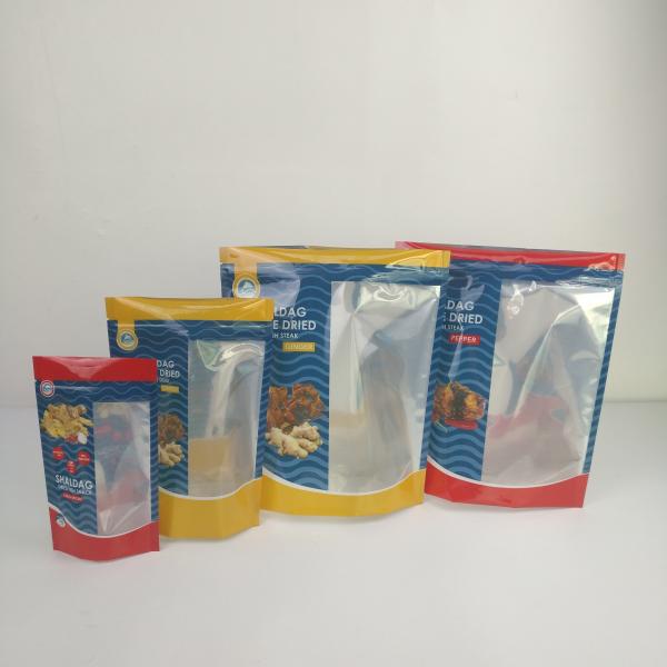 Glossy Smell Proof Packaging Bags Snack Dried Food Mylar Ziplock Stand Up Bags