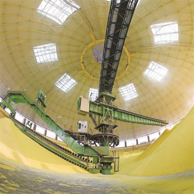 Sistema de empilhamento e de recuperação resistente para o curral circular