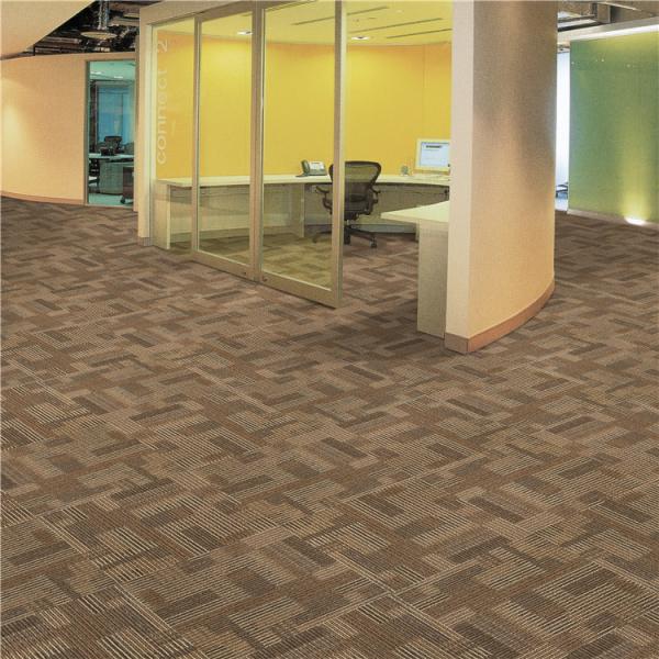 Commercial Cut Pile Nylon Carpet Tile Square Striped Pattern for Office and Hotel Rooms