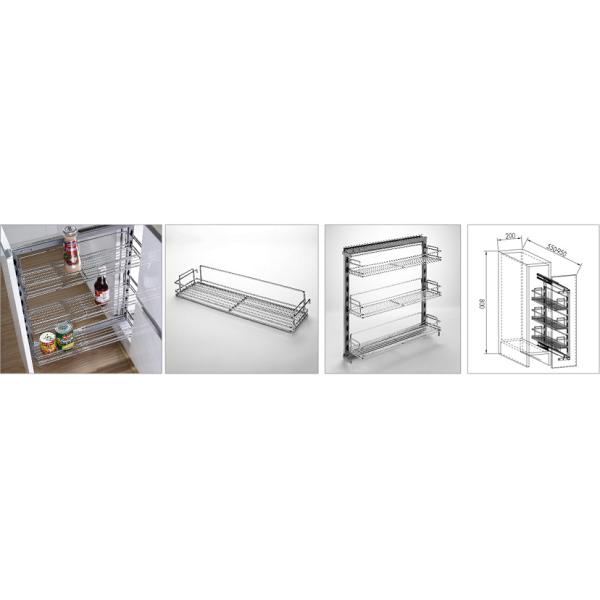 Кухни стороны тяги организатор шкафа вне, вытягивает вне корзину металла в утюге