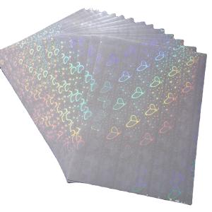 Película de laminación en frío holográfica transparente autoadhesiva A4 PP PVC