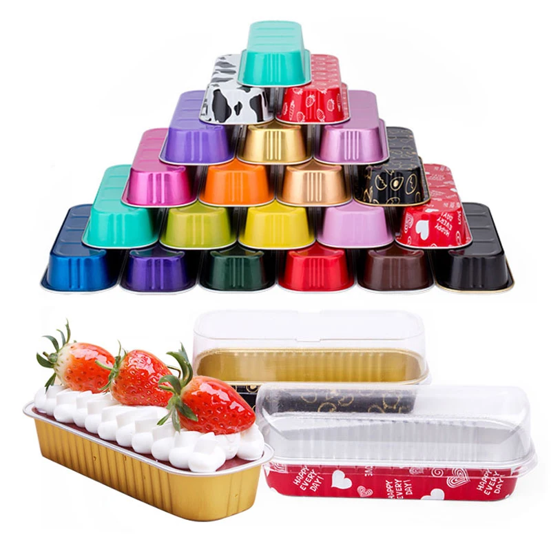 200ml Aluminum Foil Baking Cake Box for Cheese Dessert Bread Packaging Cup Disposable
