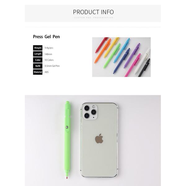 Pluma de prensa de plástico de color Gel de acero de bolígrafo clip de la pluma Neutral de promoción