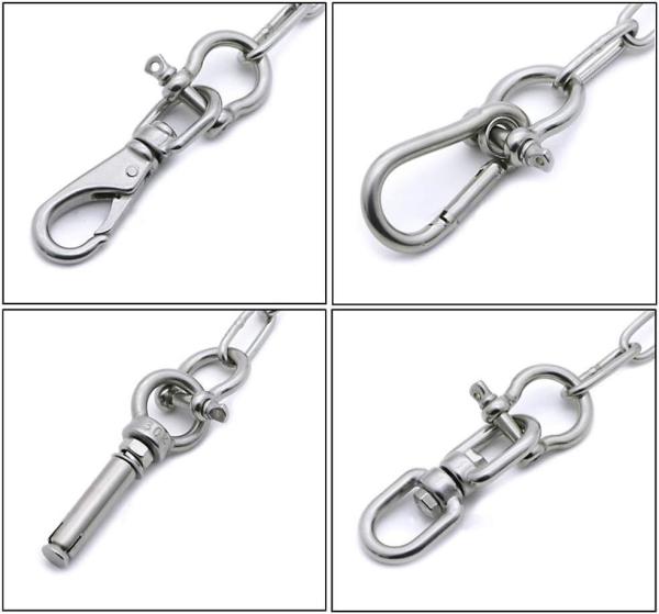 Lifting Purposes Stainless Steel Bow Shackles with Collar Pin Type and Polished Finish