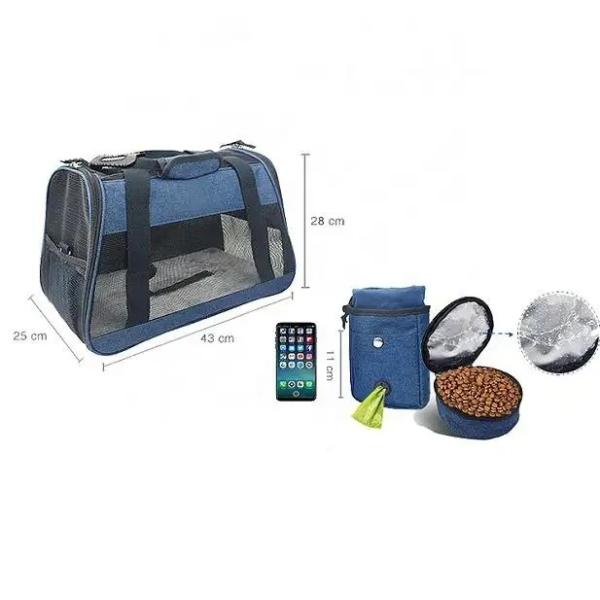 3 In 1 Pet Carrier Bag Small Cat Dog Travel Carrier Nylon PU Cotton Material