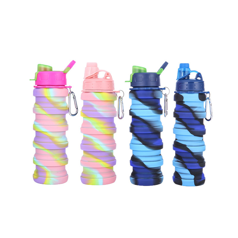 Factory Direct Sale Outdoor Sports Silicone Folding Water Cup, Telescopic Silicone Cup, Portable Collapsible Drinking Cup for Outdoor Activities