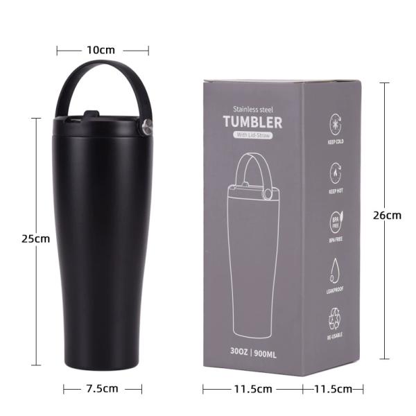 2025 Nouveau 30 oz en acier inoxydable en plein air de sport à double couche sous vide grande capacité Portable isolation tasse