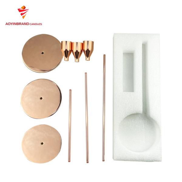 Home Decor Gold Color OEM Brass Taper Candle Holders Gift Set For Wedding Party