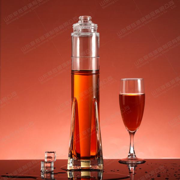 Dimensão personalizada Acceptado cilindro Brandy garrafa de vidro venda Gin Liquor com garrafas de perfume